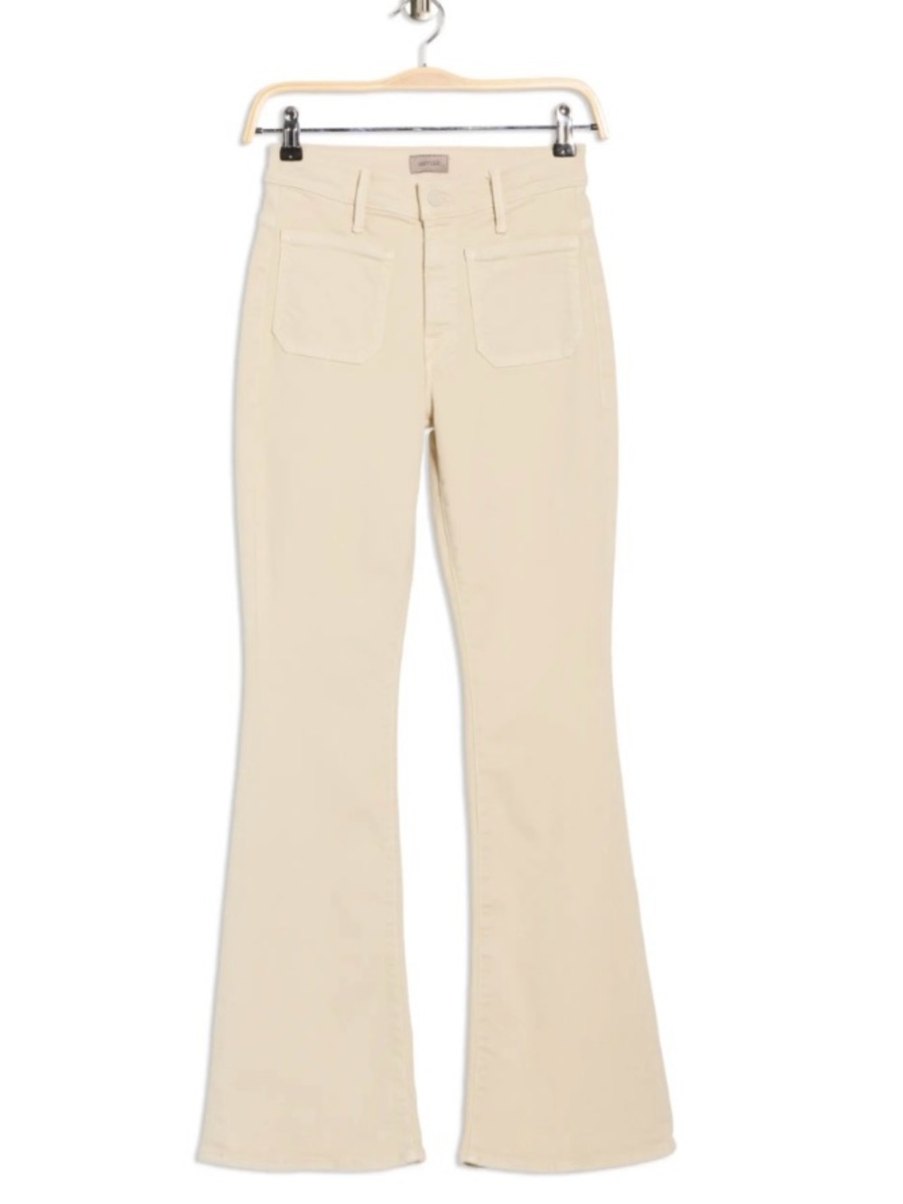 Mother The Weekend Patch Pocket Flare Leg Jeans Wacky Khaki New Size 25